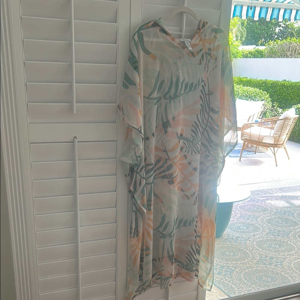 Nordstrom Sheer Leaf Print Cover-Up